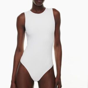 Aritzia White Sleeveless Bodysuit